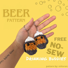 beer pattern free no sew drinking buddies