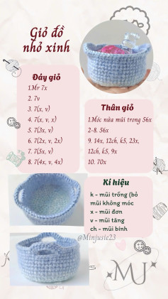 chart móc giỏ đồ nhỏ xinh