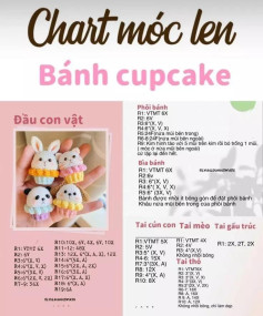 chart móc len bánh cupcake