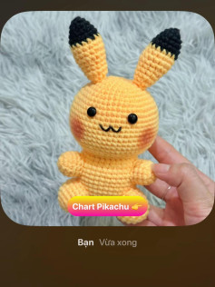 chart móc len pikachu màu vàng