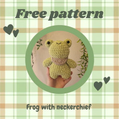 FREE CROCHET PATTERN - frog with neckerchief 🐸🪴