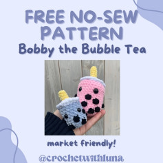 free no sew pattern bobby the bubble tea