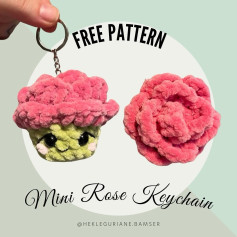 free pat tern mini rose keychain