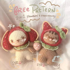 free pattern 2 in 1 strawbunni straw meowry