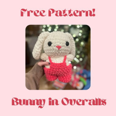 free pattern bunny in overall