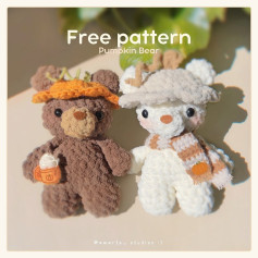 free pattern couple pumpkin bear