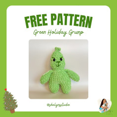 free pattern green holiday grump