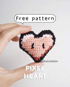 FREE pattern Pixel Heart for the coming Valentine’s Day ❤️