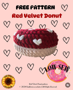 free pattern red velvet donut