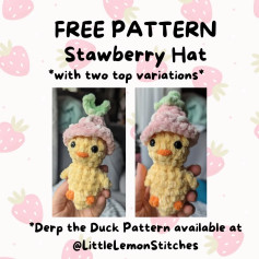 free pattern stawberry hat derp the duck pattern