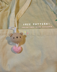 free pattern valentines bear keychain surpriseee!! valentines bear keychain free pattern!!! 🧸💗