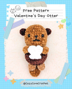 free pattern valentines day otter