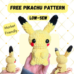 Free Pikachu Pattern low sew