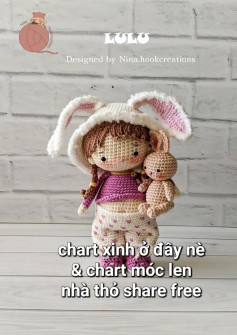 lulu doll with rabbit crochet pattern