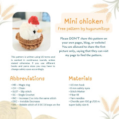 Mini Chicken Free Crochet Amigurumi Pattern