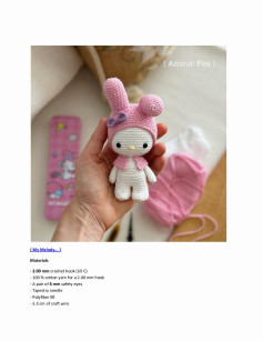 My Melody crochet pattern