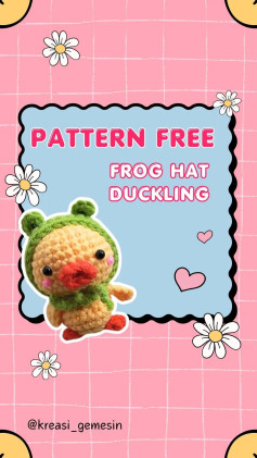 pattern free frog hat duckling