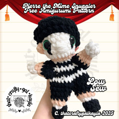 pierre the mime snuggle free amigurumi pattern