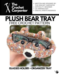 plush bear tray free crochet pattern glasses holder organizer tray