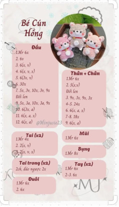 bé cún hồng, thỏ mặc váy