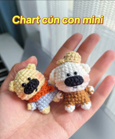 Chart cún con Thú mini Kim móc