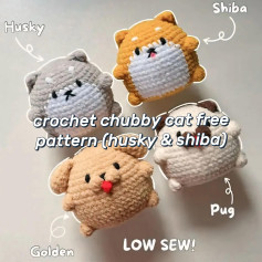 crochet chubby cat (husky & shiba) free pattern