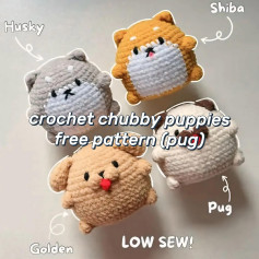 crochet chubby puppies (pug) free pattern ❣