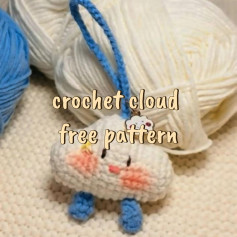 crochet cloud free pattern ｡：ﾟ