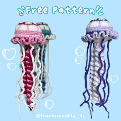 crochet jellyfish wall hanging