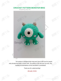 crochet pattern monster mike