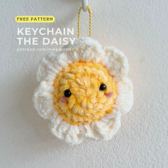 Daisy Keychain (swip👉🏻) Free ~ Pattern A Daisy Keychain 😘🌼