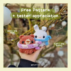 ✨️Emily the Bunny🐰🩵 and Misty the Bear🐻🩷 FREE PATTERN release✨️