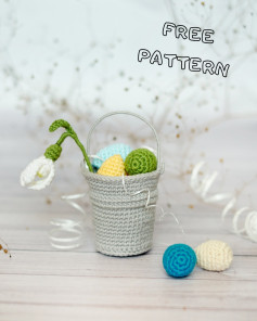 FREE crochet pattern Easter bucket