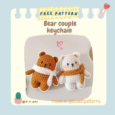 free pattern bear couple keychain