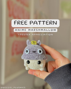 🩶FREE PATTERN • TOTORO MARSHMALLOW 🩶