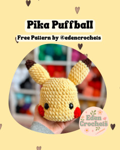 FREE PIKA PUFFBALL PATTERN 💛❤️