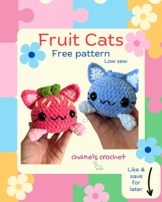 Fruit cats 🍓🫐🐱 Free Pattern