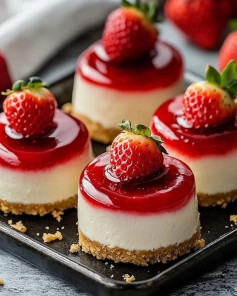 Mini Strawberry Cheesecakes 🍓🧁