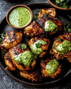 Peruvian Grilled Chicken with Green Sauce