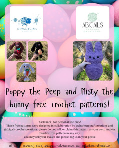 poppy the peep and misty the bunny free crochet pattern