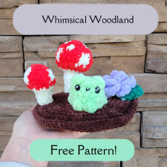 whimsical woodland free pattern 🐸🍄🌺