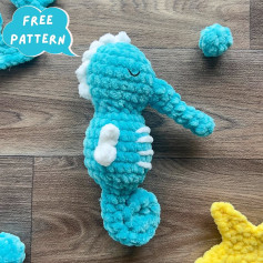 blue seahorse crochet pattern