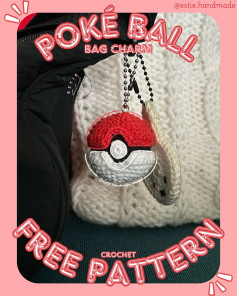 Catch this FREE pokeball bag charm pattern! 🔴⚫️⚪️