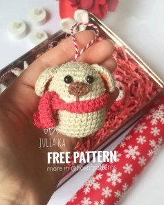 crochet pattern for dog wrapped in towel keychain