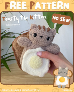 FREE NO-SEW TOASTY THE KITTEN🍞🐈‍⬛