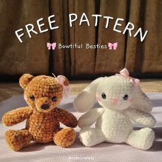 free pattern bowtiful besties brow bear and white bear