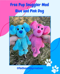 free pup snuggler mod blue and pink dog