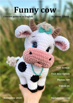 funny cow crochet pattern in english