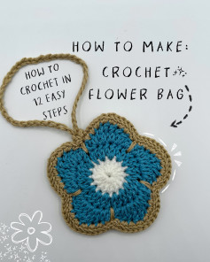 How to crochet flower bag🌸