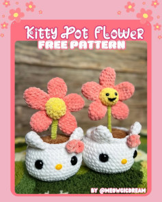 kitty pot flower free pattern